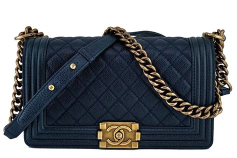 chanel boy bag navy blue price